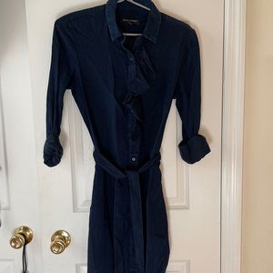 Women may denim ruffle dress size 0